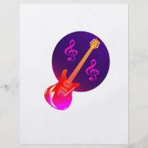 gradient guitar purple gradient circle clefs flyer design