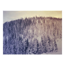 Gradient winter landscape personalized announcements