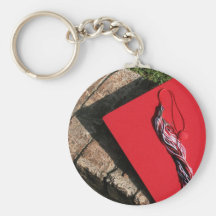 Graduate, red grad cap key chain