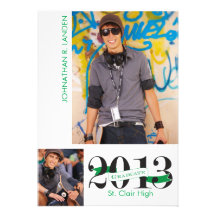 Graduation Announcement  |  3 Photo Green