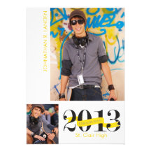 Graduation Announcement  |  3 Photo Yellow