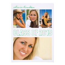 Graduation Announcement  |  4 Photos Green