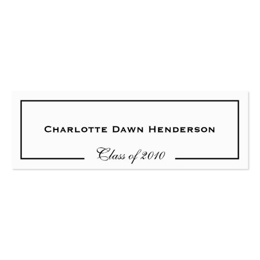 Graduation announcement name card border Class of Business Card Template