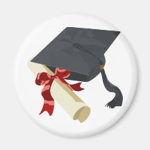 Graduation Cap & Diploma Refrigerator Magnet