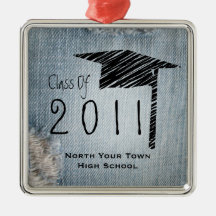 Graduation Class Of 2011 Blue Jean Christmas Tree Ornament
