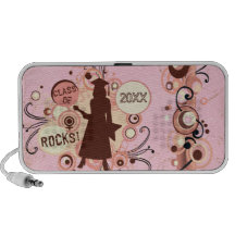 Graduation Girl Retro Art Doodle Speaker