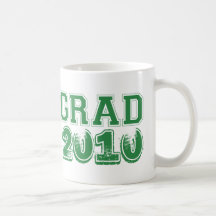 Graduation green class year 2010 custom photo coffee mugs