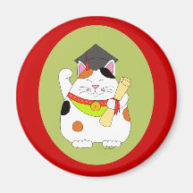 Graduation Maneki Neko Fridge Magnets