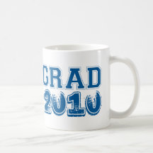 Graduation navy blue class year 2010 custom photo mugs