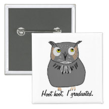 Graduation Owl Button