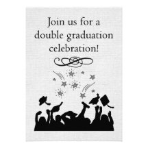 Graduation party Invitation for twins
