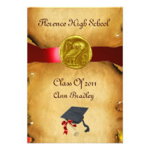 GRADUATION PHOTO TEMPLATE GOLD OWL CUSTOM INVITE
