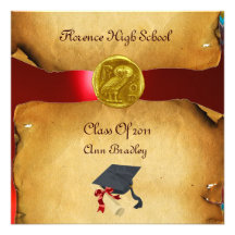 GRADUATION PHOTO TEMPLATE GOLD OWL CUSTOM INVITATION