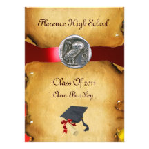 GRADUATION PHOTO TEMPLATE SILVER OWL INVITATION