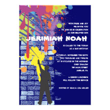 Graffiti Artist Bar Bat Mitzvah Invitation