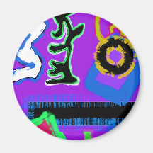 Graffiti ~ Modern Art ~  Modern colourful vibrant Fridge Magnets