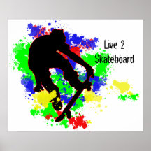Graffiti Paint Splotches Skater Print