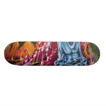 Graffiti Wall Old Focused Man Skate Board