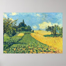 Grain fields on the hills of Argenteuil by Sisley Print
