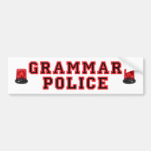 Grammar Police Bumper Sticker
