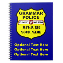 Grammar Police Customisable Notebook