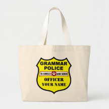Grammar Police Customisable Tote Bags