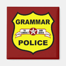 Grammar Police Square Magnet