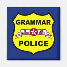 Grammar Police Square Magnet