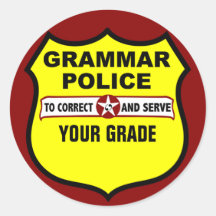Grammar Police Teacher Grading Stickers