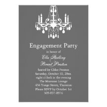 Grand Ballroom Engagement Party Invitation (grey)