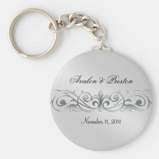 Grand Duchess Silver Metal Scroll  Keychain