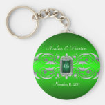 Grand Duchess Silver Monogram Green Keychain