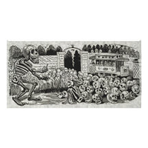 Grand electric skull customized photo card