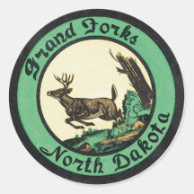Grand Forks North Dakota Label Sticker