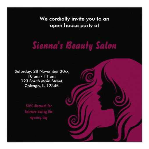 Grand Opening Salon (Maroon) Custom Invite