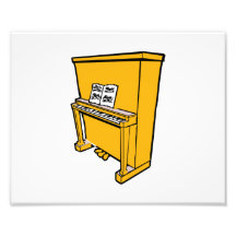 grand orange upright piano with music.png photo art