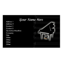Grand Piano And Grand Staff Business Card Template