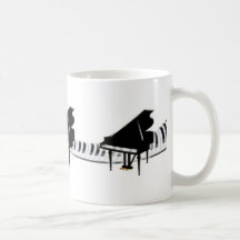Grand piano and Keyboard Coffee Mugs