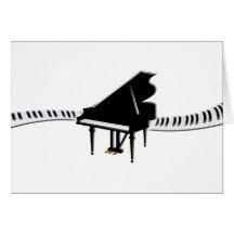 Grand piano and Keyboard Greeting Card