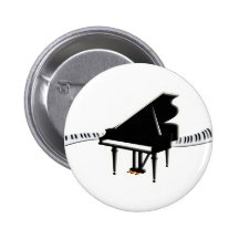 Grand piano and Keyboard Pinback Button