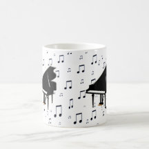 Grand Piano and Music Notes Mugs
