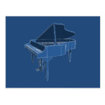Grand Piano: Blueprint Painting: Postcard