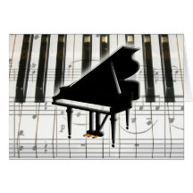 Grand Piano Keyboard & Notes Greeting Card