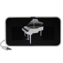 Grand Piano: White Finish: Custom Speakers
