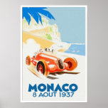 Grand Prix Monaco 1937 aquarelle Print