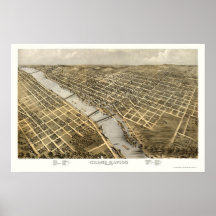 Grand Rapids, MI Panoramic Map - 1868 Print