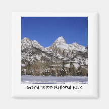 Grand Teton National Park - Winter Fridge Magnet
