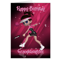 Granddaughter Birthday Card - Tennis