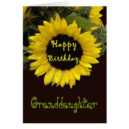 Granddaughter Happy Birthday Cheerful Sunflower Card Zazzle
