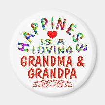 Grandma & Grandpa Happiness Refrigerator Magnet